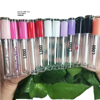 Vente en gros de tubes de brillant à lèvres cylindriques vides de 4ml 5ml 6ml 8ml avec dessus rose violet noir pour emballage de brillant à lèvres