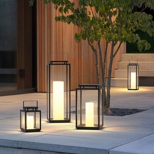 Lanternes solaires LED de jardin extérieur IP68, petites lanternes à bougies suspendues et autoportantes en alliage d'aluminium, décoration intérieure - Product Image 2