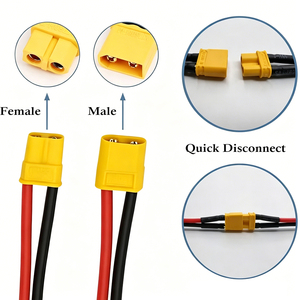Connecteur Amass XT60 personnalisé mâle-femelle avec faisceau de câbles en silicone 12AWG pour drone RC et batterie FPV - Product Image 3