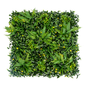 Pq73 Décoration de jardin, <span class=keywords><strong>herbe</strong></span> synthétique artificielle et fond de scène à fleurs jaunes, panneau mural en plastique, verdure artificielle - Product Image 2