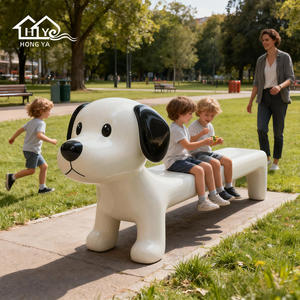 Banco de Fibra de Vidrio con Diseño de Cachorro de Dibujos Animados, Silla de Espera Adecuada <span class=keywords><strong>para</strong></span> Áreas de Descanso de Centros Comerciales, <span class=keywords><strong>Parques</strong></span> Infantiles Familiares y <span class=keywords><strong>Parques</strong></span> de Atracciones - Product Image 3