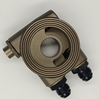 Adaptor Pelat Sandwich Pendingin Oli Termostatik Aluminium CNC Berkinerja Tinggi HaoFa dengan Port 10AN & Sensor untuk Mesin