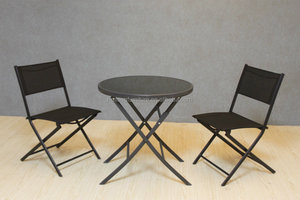 Al por mayor <span class=keywords><strong>Bistro</strong></span> setfurniture muebles plegables/Sling tejido con dos silla plegable y una mesa de café - Product Image 3
