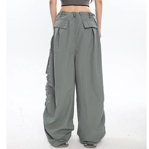Wholesale Fashion Streetwear Y2K Style <b>Low</b> <b>Rise</b> Slouchy Ruched <b>Cargo</b> Pants Relax Style Puls Size Women's Pants & Trousers - Product Image 3