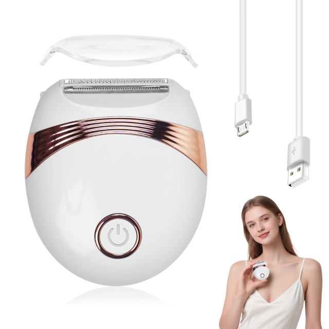 USB Rechargeable Hair Shaver Electric Cordless Wet and Dry Razor Portable Mini Painless Lady Shaver