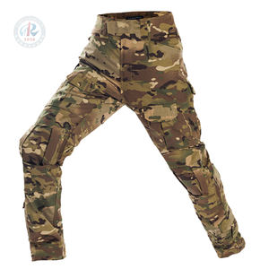 남성용 내구성 통기성 방수 다중 포켓 카모 전술 카고 팬츠 무릎 패드 포함 작업복 야외 사냥 패턴 - Product Image 2