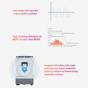 Epever 3 кВт 5 кВт 24 В 48 В постоянного тока 220/230 В переменного тока чистый синусоидальный солнечный инвертор двойной MPPT On/Off Grid солнечный гибридный инвертор - Product Image 5