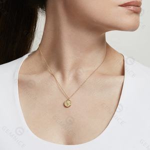 Gemnel Новое поступление 925 серебряные ювелирные изделия Позолоченные земли медальон пользовательский гравировочный кулон ожерелье - Product Image 5