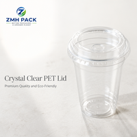 Offre Spéciale – Couvercles en plastique PET transparent de 95 mm, design dôme plat ou motif ours, personnalisables pour café, bubble tea et boissons froides