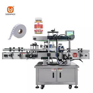 Automatic Round Bottle Labelling Machine Label applicator food can vertical roll bottle sticker labeling machine