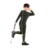 Ensemble de compression respirant pour garçons, haut à manches longues et pantalon, pour la course, le fitness, le basketball, le football, entraînement, couche de base