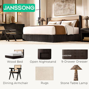 Modern Bedroom Bed Luxury Indoor <b>Wood</b> Bed Apartment Bedroom Bed Hotel Indoor Bed Villa Bedroom Furniture Set Resort Bedroom Set - Product Image 3