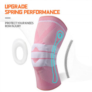 Genouillère en silicone avec support rotulien et stabilisateur à ressort, absorption des chocs pour le volleyball, le football, le basketball, OEM, ODM, vente en gros personnalisée - Product Image 6