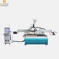 Máquina CNC de tallado de madera de 4 ejes 2130, centro de procesamiento CNC con taladro de fila y sistema de etiquetado