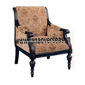 Chaise de salle à manger en bois sculpté avec poignées de bras repose pour salle à manger et bureaux finition différente - Product Image 2
