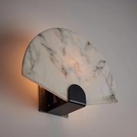 Applique Murale Italienne Simple en Cuivre et Albâtre, LED Haut de Gamme pour Salle de Bain, Chambre à Coucher, Chevet, Miroir Cosmétique, Hall d'Entrée, Escalier, Couloir
