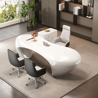 Bureau d'ordinateur modulaire moderne et chaise de bureau combinés, en bois, pour usage commercial