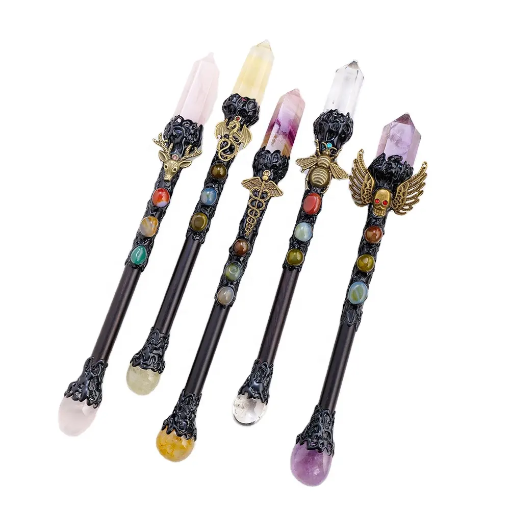 Wholesale Natural Crystal Witch Magic Energy stone Harry magic school Wand children role play