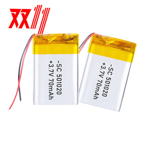Batterie polymère double 501020, 3.7V, 70mAh, rechargeable, pour appareil de beauté, veilleuse, diffuseur d'arômes - Product Image 1