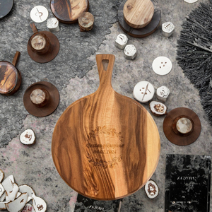 <span class=keywords><strong>Planche</strong></span> à découper en bois en vente chaude, 40x20cm, en bois d'acacia, pour servir, planches à découper de cuisine pour les jours de Thanksgiving, Noël - Product Image 5