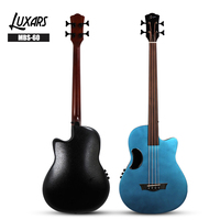 Guitare basse acoustique en fibre de carbone OEM, dessus en fibre de carbone, dos rond en ABS, OEM acceptable