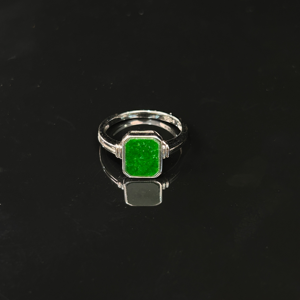 Anello in Giadeite Naturale Birmana Grado A, Anello Quadrato in Giadeite Verde per Uso Quotidiano Femminile, Regalo in Giadeite (con Certificato NGTC) - Product Image 4