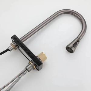 Grifo de Cocina Moderno de Acero Inoxidable <span class=keywords><strong>con</strong></span> un Solo Orificio y una Sola Manija, <span class=keywords><strong>con</strong></span> Cascada y Rociador Extraíble, en Oferta - Product Image 3