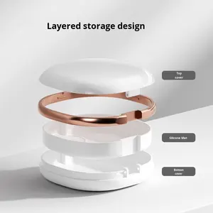 Scatola di immagazzinaggio per protesi portatile con specchio custodia conveniente per dispositivi di correzione dei denti e testine per spazzolini da denti - Product Image 2