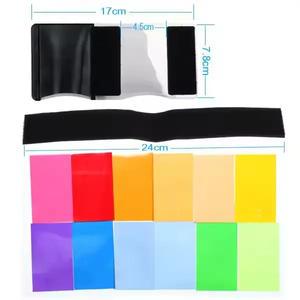 <span class=keywords><strong>Prix</strong></span> d'usine, universel, 12 pièces, filtre de lumière flash, carte de couleur, filtre de gel de couleur pour la photographie de l'appareil photo - Product Image 4