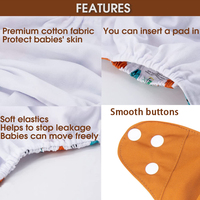 Culottes d'apprentissage réutilisables en coton biologique pour bébé, respirantes et lavables