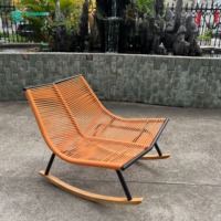 Chaise de loisirs d'extérieur de haute qualité avec structure en aluminium et corde tressée pour hôtel, balcon, villa, cour et patio