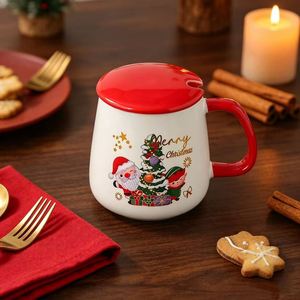 Tasse à café en céramique de Noël avec motif Père Noël, coffret cadeau pour les cadeaux de Noël - Product Image 3