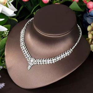 HIBRIDE moda AAA Cubic Zirconia 4 piezas conjunto de joyería nupcial CZ Dubai Nigeria mujeres boda fiesta joyería Bijoux N-576 - Product Image 5