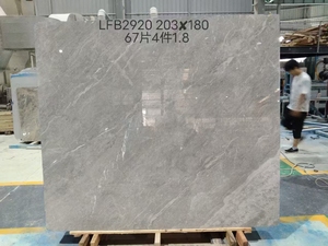 Las losas de piedra natural gris claro más baratas, baldosas de mármol gris para proyectos de ingeniería, suelo de pared de baño, <span class=keywords><strong>edificio</strong></span> de oficinas de Hotel - Product Image 4