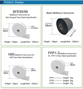 Vải lọc Melt Blown trắng 25gsm, BFE 95, BFE 99, <span class=keywords><strong>N95</strong></span>, thoáng khí, chống thấm nước dùng cho khẩu trang phẫu thuật - Product Image 3