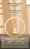 Lampe de table Bouddha flottant à lévitation magnétique LED, pour la méditation, la chambre à coucher, le salon, style nordique moderne minimaliste, vente chaude