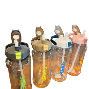 Super Water Bottle 2L Dual Straw Portable For Outdoor Sports Fitness School Travel - Product Image 5