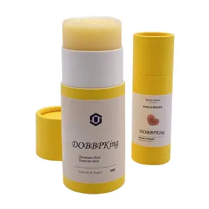 Contenants kraft en carton vide push up déodorant en papier tube de baume à lèvres biodégradable zéro déchet pour cosmétiques