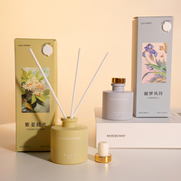 Diffuseur d'huiles essentielles en verre givré personnalisé 50 ml, parfum à base de plantes, diffuseur d'air de luxe pour la maison et le bureau, sans paraben, sans alcool