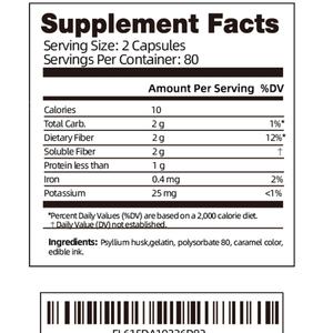 Capsules de fibres quotidiennes à base de plantes avec étiquette OEM, favorisant la santé des adultes, 160 capsules végétales, complément de fibres - Product Image 3