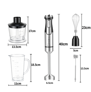 Mixeur plongeant 5 en 1, mixeur 1600W avec lame en acier inoxydable 304, robot culinaire, smoothies, purée, aliments pour bébés - Product Image 5