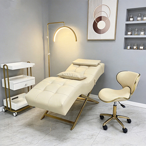 Luxury Modern Metal Curved Lash <b>Bed</b> & Massage Table for Salon Spa Facial Services - Product Image 1