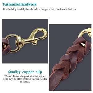 Correa de cuero trenzado resistente para perros y mascotas Sennier, <span class=keywords><strong>collar</strong></span> para caminar de entrenamiento con lazo y patrón de letras - Product Image 3