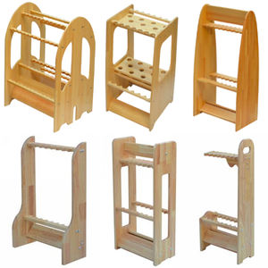 Présentoir de canne à pêche réglable en bambou/pin durable et personnalisable, modèle 3009 - Product Image 5