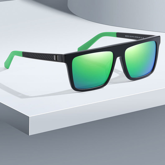 High End Square Polarized Sun Glasses for Men and Women Custom Logo Sports Sunglasses with UV400 Protection Acetate Frame
