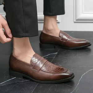 Zapatos Oxford de Cuero Genuino para Hombre, Estilo Casual de Negocios, Nuevo Modelo 2025, Cierre con Cordones, Punta Ancha, Antideslizantes y Antiolor - Product Image 4