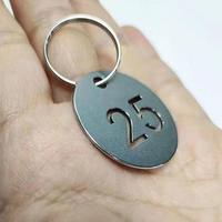 1 à 50 chaîne creuse arabe en acier inoxydable 30mm plaque d'immatriculation accessoire de marquage porte-clés porte-clés étiquette