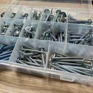 Vis autoperceuses pour cloisons sèches, vis d'installation pour fibres, outils de quincaillerie, jeu de vis avec emballage en boîte plastique - Product Image 5