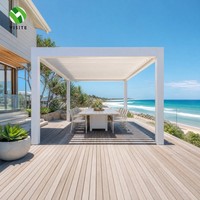 Pergola en alliage d'aluminium haute résistance à la neige, toit à lames orientables imperméable pour décoration de jardin en climat froid