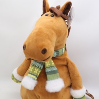Vente en gros de nouveaux jouets de chevaux en peluche courts en peluche sac à dos pour enfants sacs souples et mignons cadeaux de bébé avec logo personnalisé et remplissage PP pour les anniversaires